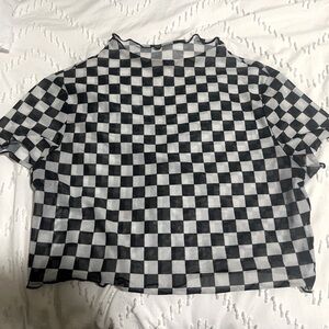 Checkered Sheer Top